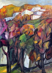 Autunno in collina, 2014. Olio su tela,  cm. 70 x 50.
