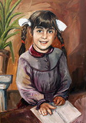 Ritratto di Alessandra, 1984.  olio su tela, cm. 50 x 70.