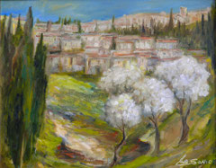 Paesaggio toscano, 1976.  Olio su tela,  cm.  40 x 50