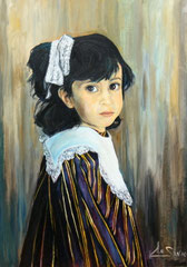 Ritratto di Natalie, 1994. Olio su tela, cm. 50 x 70.