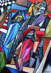 Competizione, 2010.  Olio su tela,  cm.  70 x 100