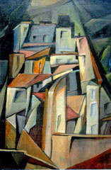 Borgata Apuana,2009.  Olio su tela,  cm. 50 x 70