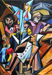 Il fantastico burattino, 2010.  Olio su tela,  cm. 70 x 100.