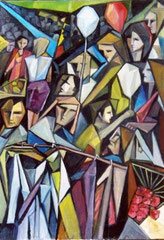 La fiera, 2009.  Olio su tela,   cm. 70 x 100