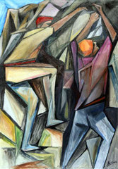L'arrampicata, 2010.  Olio su tela,  cm. 70 x 100