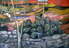 Autunno. 1999.  Olio su tela,  cm. 70 x 100.