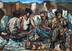 Cavatori, 1974. Olio su tela, cm. 50 x 70.