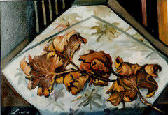 Foglie morte, 1990.   Olio su tela,   cm.  70 x 50.