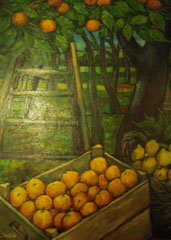 Agrumeto, 1975. Olio su tela,  cm. 70 x 100.