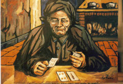 Il solitario, 1974.   Olio su tela,  cm.  70 x 50