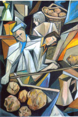 Panificazione, 2009.  Olio su tela,  cm. 70 x 100