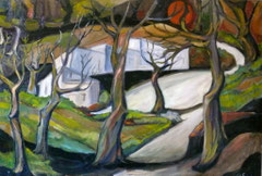 Il bivio. 2002.  Olio su tela,  cm. 70 x 100.