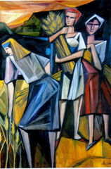 Spigolatrici, 2009.  Olio su tela,  cm.  70 x 100