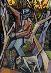 Cercatore di tartufi, 2010.  Olio su tela,  cm.  70 x 100
