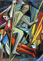 Acrobati, 2008.  Olio su tela,  cm. 70 x 100