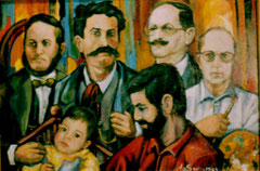 Famiglia Lo Savio, 1999.   Olio su tela,    cm.   50 x 70.