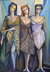 Le modelle, 2000.  Oli su tela,  cm. 50 x 70