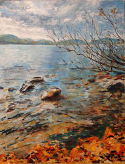 Down By The Water, Autumn   Öl_Lwd. 70x90cm
