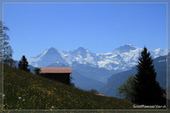 wunderschönen Ausblick auf das Dreigestirn Eiger, Mönch und Jungfrau.