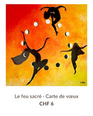 Le feu sacré carte de voeux