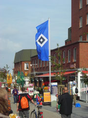 In Wyk auf der Insel Föhr:HSV-Fahne