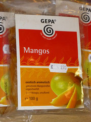 Mangos, exotisch aromatisch getrocknete Mangostreifen gesüsst