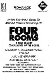 FOUR ROOM TICKET VERSO