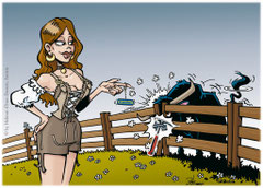 "Die schöne Münchnerin und der Stier" für Praktiker Heimwerkermarkt/Connex Werkzeuge (2007) Agentur: K_03, München