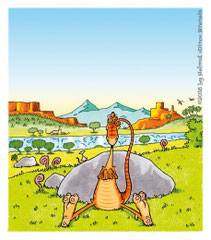 "Glück gehabt, kleiner Dino!", Seite 5 (2017) - G&G Verlag, Wien