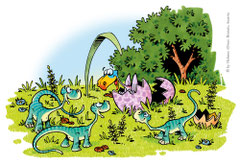 "Ein Dino hebt ab!", Seite 24/25 (2021) - G&G Verlag, Wien