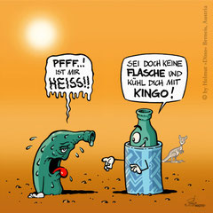 Cartoon für Bierdeckel - KINGO Getränkekühler - Cool4You, Steyr (2023)
