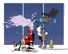 Auslagenbild "Hairy Lockdown Christmas" - Erikas Haarstudio (2020)