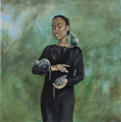 Zelfkennis, olieverf op doek, 100x100cm, prijs 4450,00 euro, ingelijst