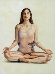 Vrouw met mus / 2020 / olieverf op canvas / 2.500,00 euro