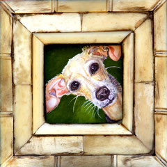 "Windhund" 6 x 6 cm Aquarell 2012