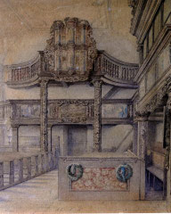 Friedersdorf, Orgel um 1708, Zeichnung von 1846