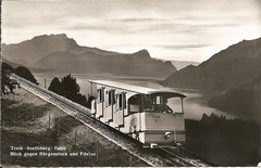 Seelisbergbahn mit Blick gegen Bürgenstock und Pilatus