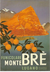 Plakat von Otto Ernst für die Funicolare Monté Bré Bahn, 1930