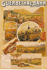 Plakat der Gürbethal-Bahn Bern Thun, 1891/1905