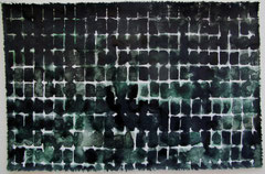 Kierend licht/regen. aquarelverf op katoen (verkocht)