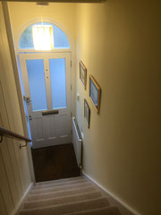 Front door, entrance hallway and stairs and landing in Cuckfield