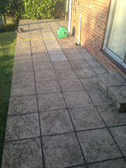 Repointed patio with Marshall's Weatherpoint - the centre slabs had previously been replaced