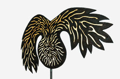 Inneres Gesicht II / 2025 / Eschenholz geflammt / 168 x 51 x 15 cm Höhe/Breite/Tiefe