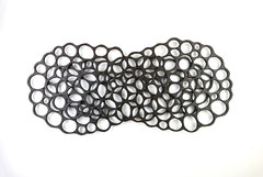 Geflecht VI / 2023 / 34 x 72 x 3 cm / Eschenholz geflammt