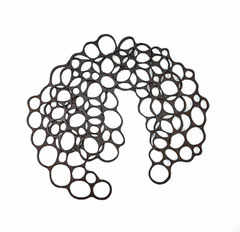 Geflecht V / 2023 / 65 x 65 x 4 cm / Eschenholz geflammt (sold)