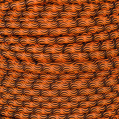 Wave Cord 10 mm - Orange & Schwarz