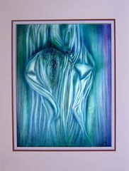 Nr. 99/17 Airbrush auf  Fin Art -Papier  80x60 cm m.Karton - Passepartout, Glas, Metallr. Bronze eluxiert m. Rückwand  € 430,-   