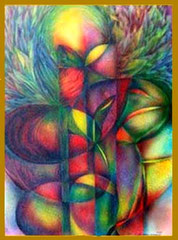 Nr.99/14 Zyklus  Airbrush auf Pina Art Karton Papier   85x78 cm inkl. Glas, Gold Holzrahmen, Rückwand  € 750,-
