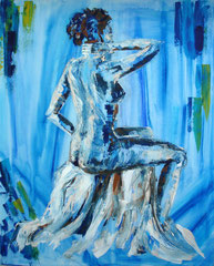 Blaue Stunde, Acryl, 80x100,