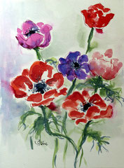 Anemonen 4, Aquarell, 24x32, 2012